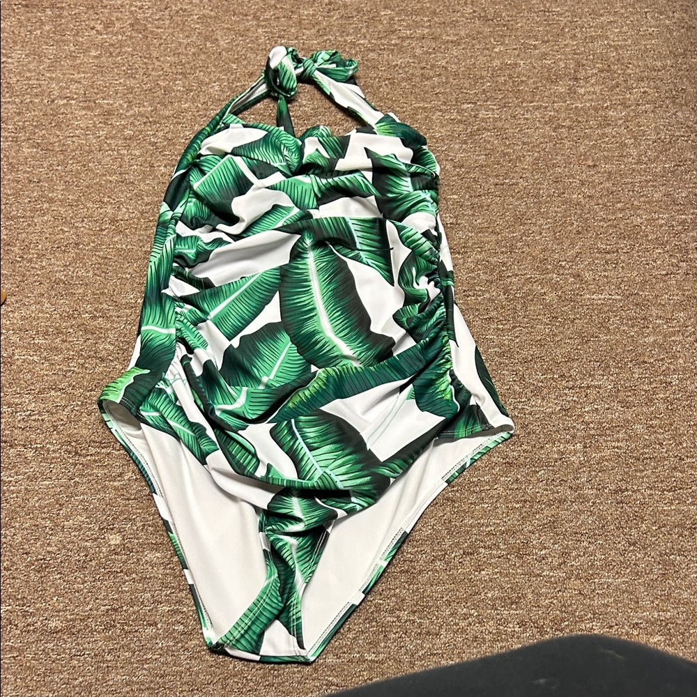 Tropical Green Leaf Swimsuit Banana Leaf One Piece  XXL 💋